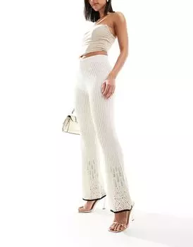 Кремовые трикотажные брюки River Island