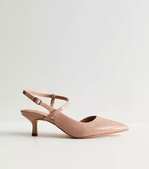 Кремовые туфли-лодочки с широкой пяткой и асимметричным ремешком New Look, кремовый