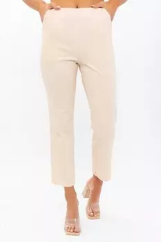 Кремовые укороченные брюки с высокой талией Le Lis