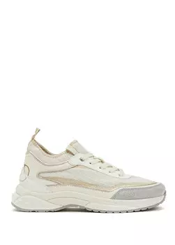 Кремовые женские кожаные кроссовки с логотипом sock form Valentino Garavani