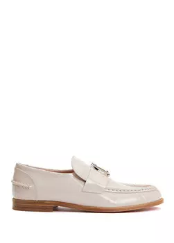 Кремовые женские кожаные лоферы cl moc lug Christian Louboutin