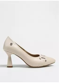 Кремовые женские туфли на каблуке Pierre Cardin