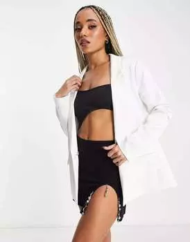 Кремовый атласный блейзер оверсайз ASYOU