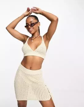 Кремовый бюстгальтер крючком ASOS