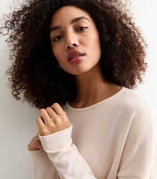 Кремовый длинный свободный топ Soft Touch New Look, кремовый