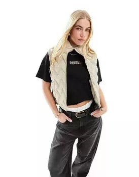 Кремовый дутый жилет Barbour International