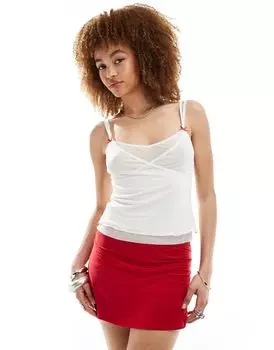 Кремовый двухслойный топ-майка COLLUSION