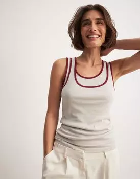 Кремовый двухслойный топ NA-KD