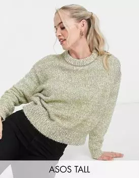 Кремовый джемпер ASOS DESIGN Tall из пряжи с мишурой