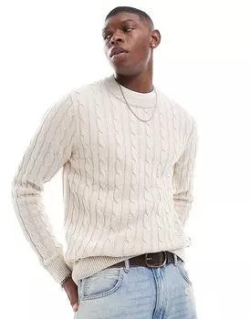 Кремовый джемпер крупной вязки Jack & Jones