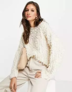 Кремовый джемпер с петельками ASOS DESIGN