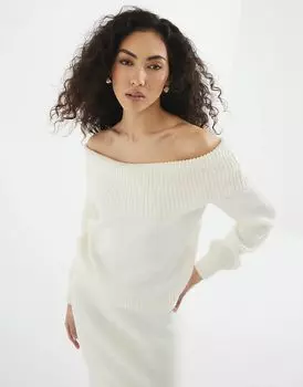 Кремовый джемпер с вырезом лодочкой River Island (часть комплекта)
