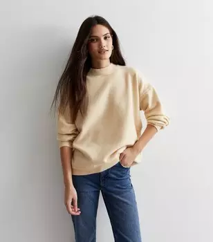 Кремовый джемпер тонкой вязки Gini London с высоким воротником Gini London, кремовый