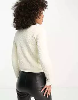 Кремовый фактурный кардиган из букле River Island