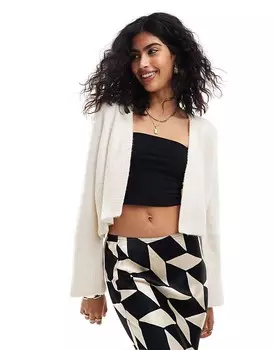 Кремовый кардиган с краями ASOS DESIGN