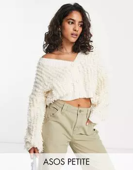 Кремовый кардиган с петлями ASOS DESIGN Petite