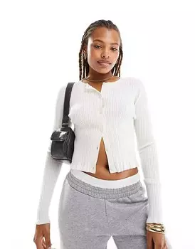 Кремовый кардиган с рюшами и пуговицами ASOS DESIGN
