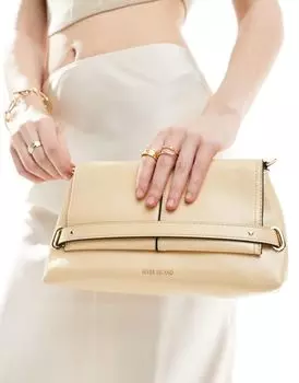 Кремовый клатч River Island с клапаном