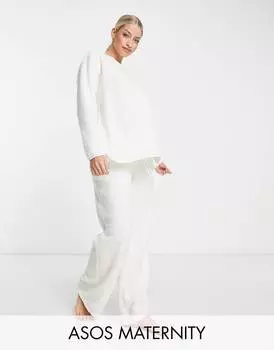 Кремовый комплект со спортивными штанами и брюками ASOS DESIGN Maternity, эксклюзивный для беременных