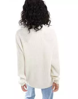 Кремовый массивный удлиненный кардиган Miss Selfridge