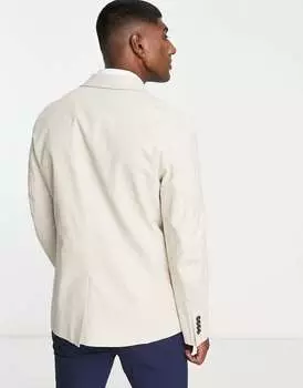 Кремовый однобортный пиджак оверсайз от Gianni Feraud