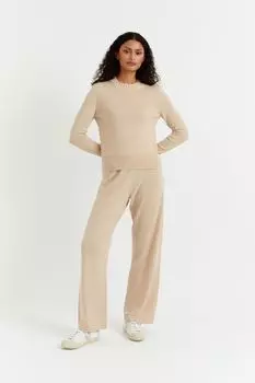 Кремовый спортивный свитер укороченного кроя Chinti & Parker, бежевый