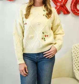 Кремовый свитер Berry Patch цвета слоновой кости LE LIS