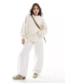 Кремовый свитер с круглым вырезом букле ASOS DESIGN