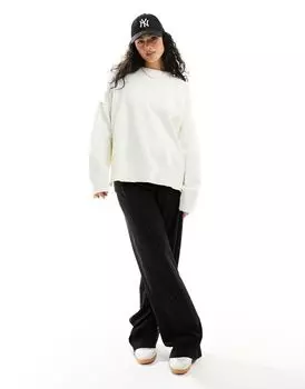 Кремовый свободный свитер с круглым вырезом ASOS DESIGN