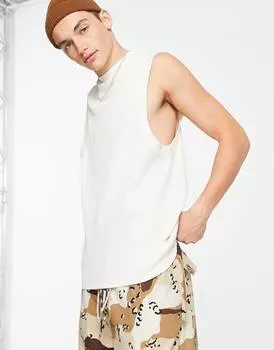 Кремовый свободный вафельный жилет ASOS DESIGN co-ord