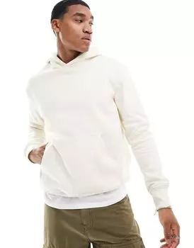 Кремовый тяжелый худи оверсайз ASOS DESIGN