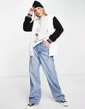 Кремовый удлиненный бомбер с логотипом на спине Levi's x Deepika Padukone