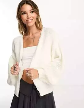 Кремовый вязаный кардиган оверсайз ASOS DESIGN