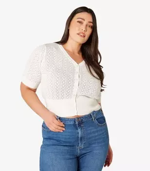 Кремовый вязаный кардиган в форме пуантов Apricot Curves Apricot, кремовый