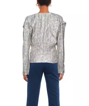 Кремовый жаккардовый топ Giacca FORTE FORTE