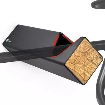 Крепление для велосипеда на стене - Дерево и алюминий - Черный - Оливковый - D-RACK PARAX, черный / красный / слоновая кость