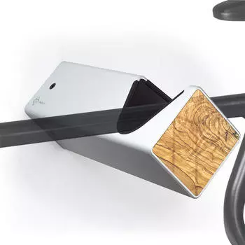 Крепление для велосипеда на стене - Дерево и алюминий - Серебристый - Оливковый - D-RACK PARAX, серебристый / черный / слоновая кость