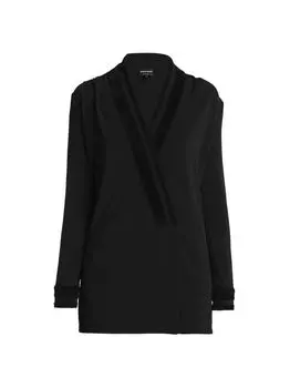 Креповая блуза с запахом Giorgio Armani, неро