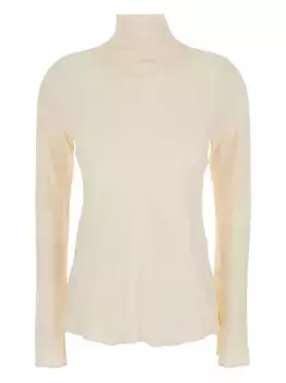 Креповая блузка с высоким воротом Semicouture, нейтральный