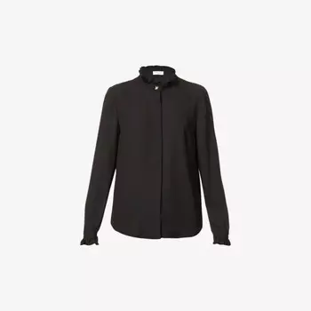 Креповая рубашка Colombine с оборками Claudie Pierlot, черный