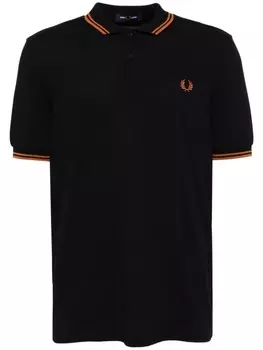 Креповая рубашка поло с воротником на молнии Fred Perry, черный
