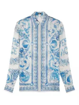Креповая рубашка Underwater Barocco VERSACE, нейтральный