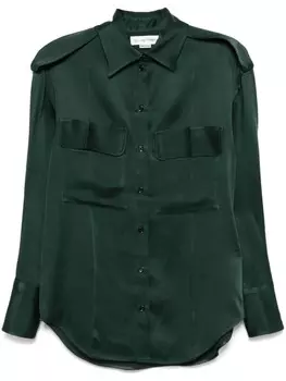 Креповая рубашка Виктории Бекхэм Victoria Beckham, зеленый