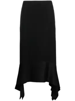 Креповая юбка миди асимметричного кроя TOTEME, черный