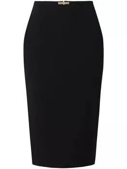 Креповая юбка миди Elisabetta Franchi, черный
