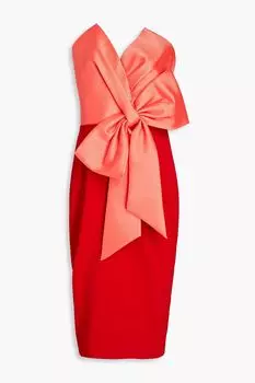 Креповое платье без бретелек со вставками из микадо BADGLEY MISCHKA, коралловый