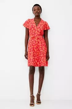 Креповое платье Islanna с V-образным вырезом French Connection, оранжевый