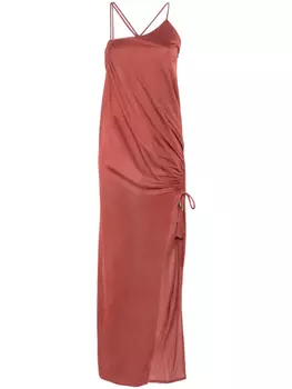 Креповое платье макси Blumarine, коричневый