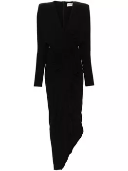 Креповое платье макси с V-образным вырезом Alexandre Vauthier, черный