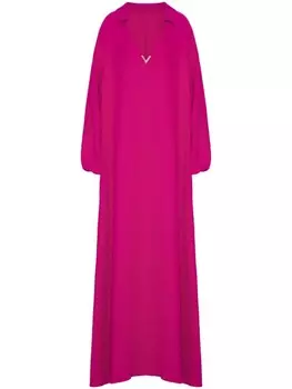 Креповое платье макси с V-образным вырезом Valentino Garavani, розовый